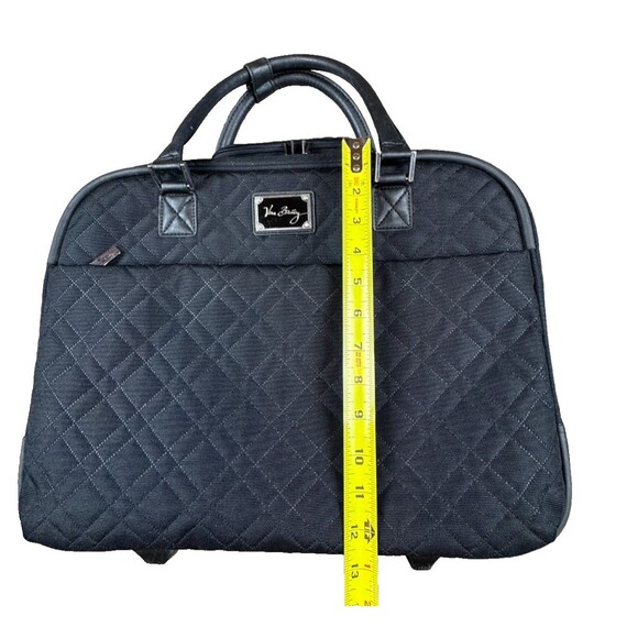 Vera Bradley Rolling Laptop Bag Black Quilted Work Tote Wheeled Carry On Travel - Picture 4 of 15